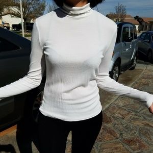 White long sleeve turtle neck